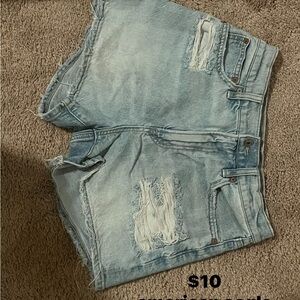 American Eagle By Payless Blue Jean Shorts Distressed Style